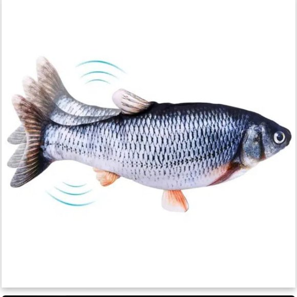 CAT TOY FLAPPY FISH Dog Pet Toy Flops Around USB Rechargeable With Cord - Picture 6 of 13